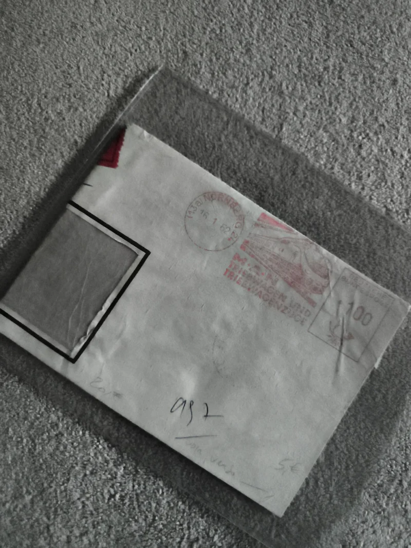 Lettre oblitérée Allemagne 1962 affranchissement rouge philatélie (Ref 27)