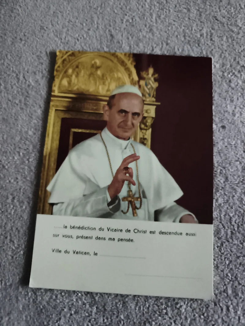 Carte bénédiction papale Ville du Vatican pape Paul VI photo couleur philatélie