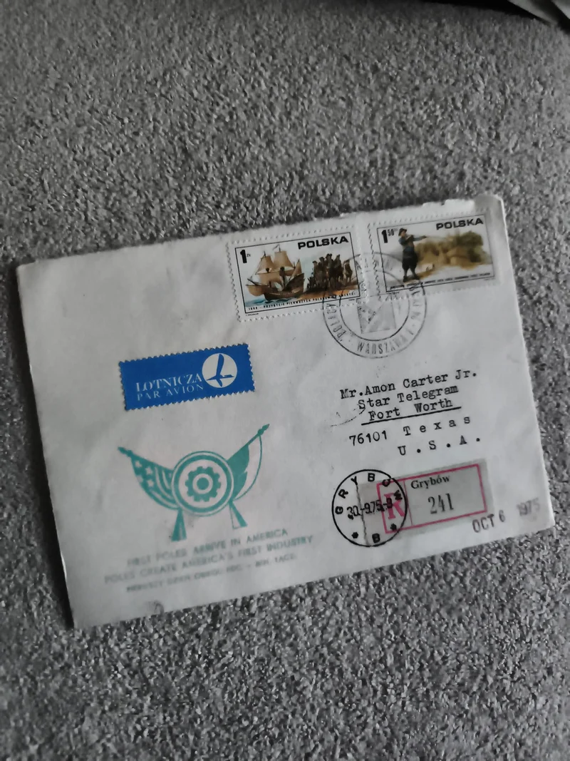 Lettre affranchie Pologne 1975 timbres navire & costume, Par Avion, Grybów