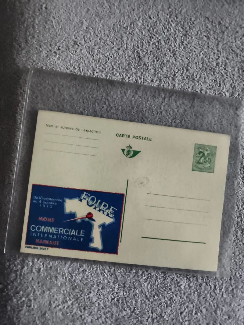 Carte postale Foire Commerciale Mons 1970 Hainaut philatélie timbre préoblitéré