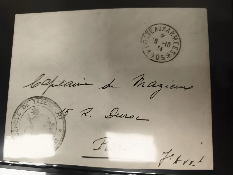 Lettre militaire Poste aux Armées 405, cachet Tazert, Paris, philatélie