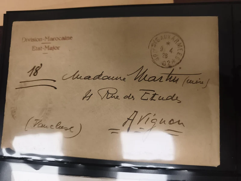 Lettre militaire Division Marocaine Etat-Major 1926 cachet armée Avignon philaté