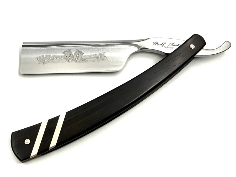 Ralf Aust 6/8 Blade with French Tip & Ebony Scales Full Hollow Solingen Straight Razor
