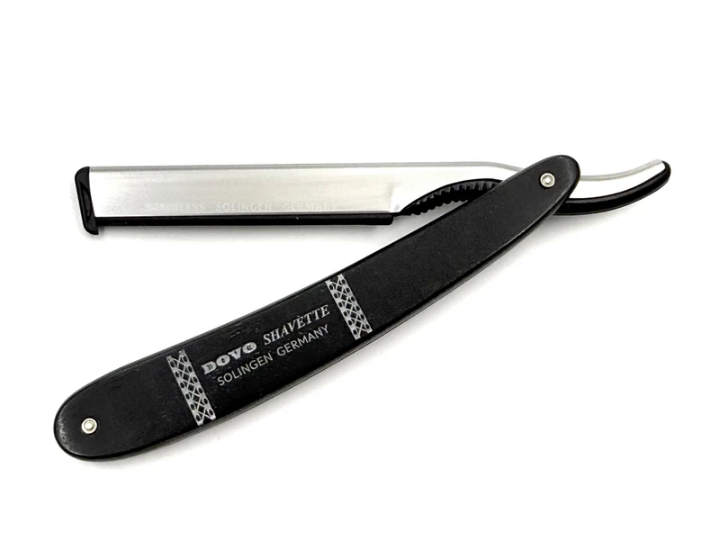 Dovo Shavette Straight Razor with Ebony Wood Scales