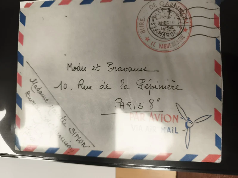 Lettre aérienne Par Avion Maroc 1956 enveloppe philatélie Paris