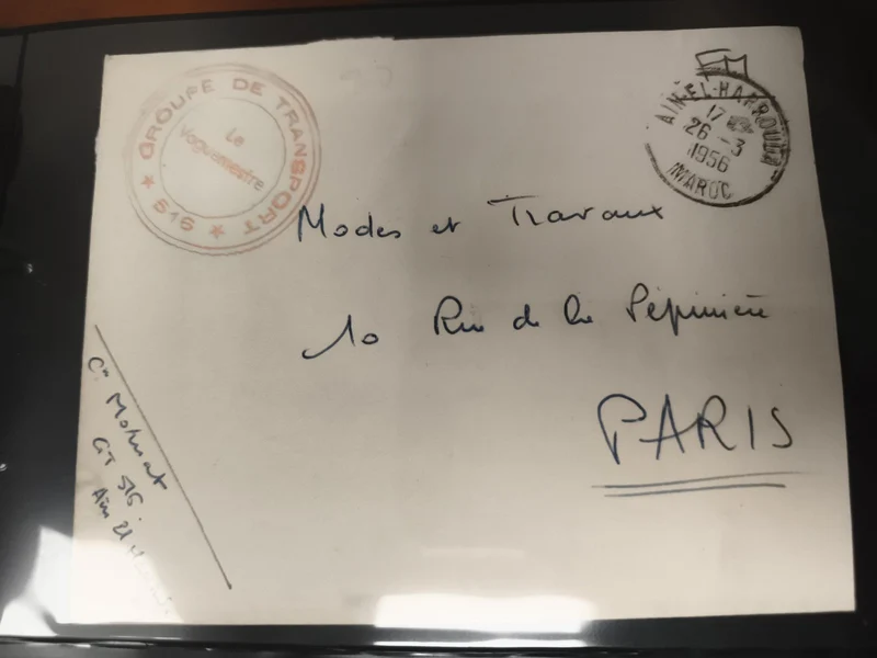 Lettre oblitérée Maroc 1956 cachet Aïn El Harrouda Paris philatélie