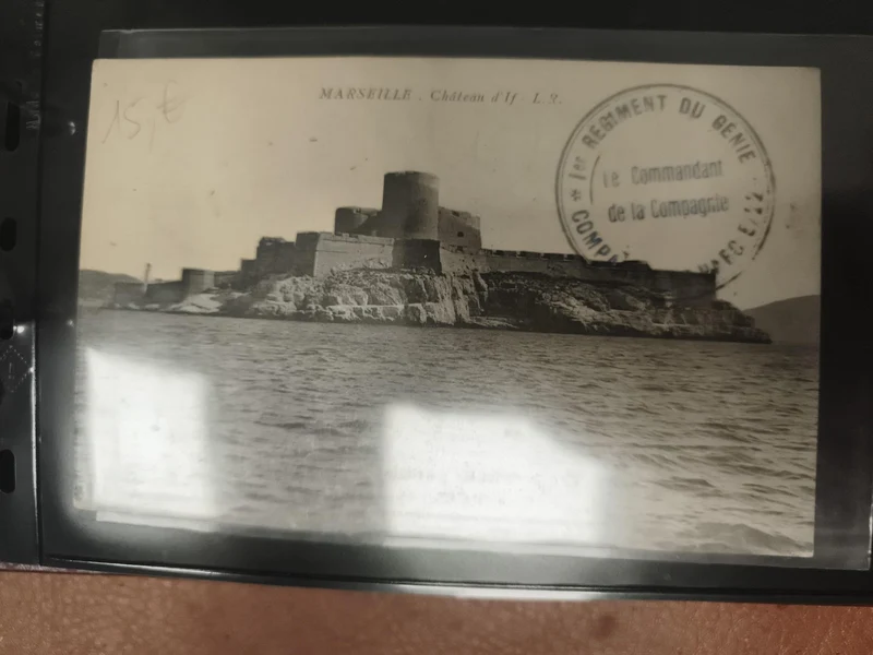 Carte postale Marseille Château d’If cachet militaire philatélie