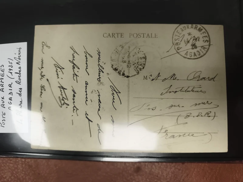 Carte postale militaire Poste aux armées Agadir 1925 oblitération manuscrite
