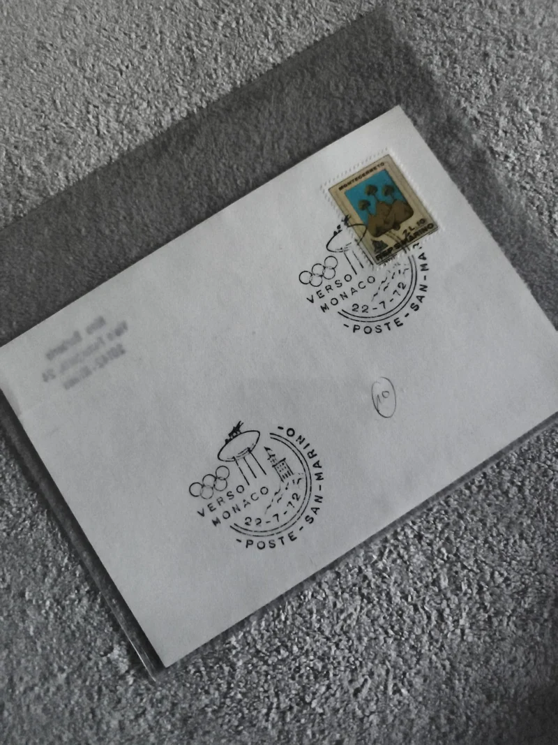 Lettre affranchie San Marino JO 1972 oblitération Monaco olympique philatélie (R