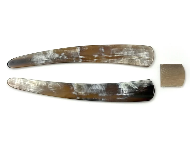 Straight Razor Scales for 7/8-8/8 blades - Blonde with White Cattle Horn - One Pair/Set
