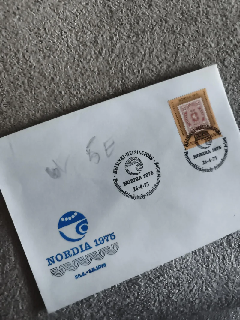 Lettre premier jour NORDIA 1975 Helsinki timbre Finlande philatélie (Ref 27)