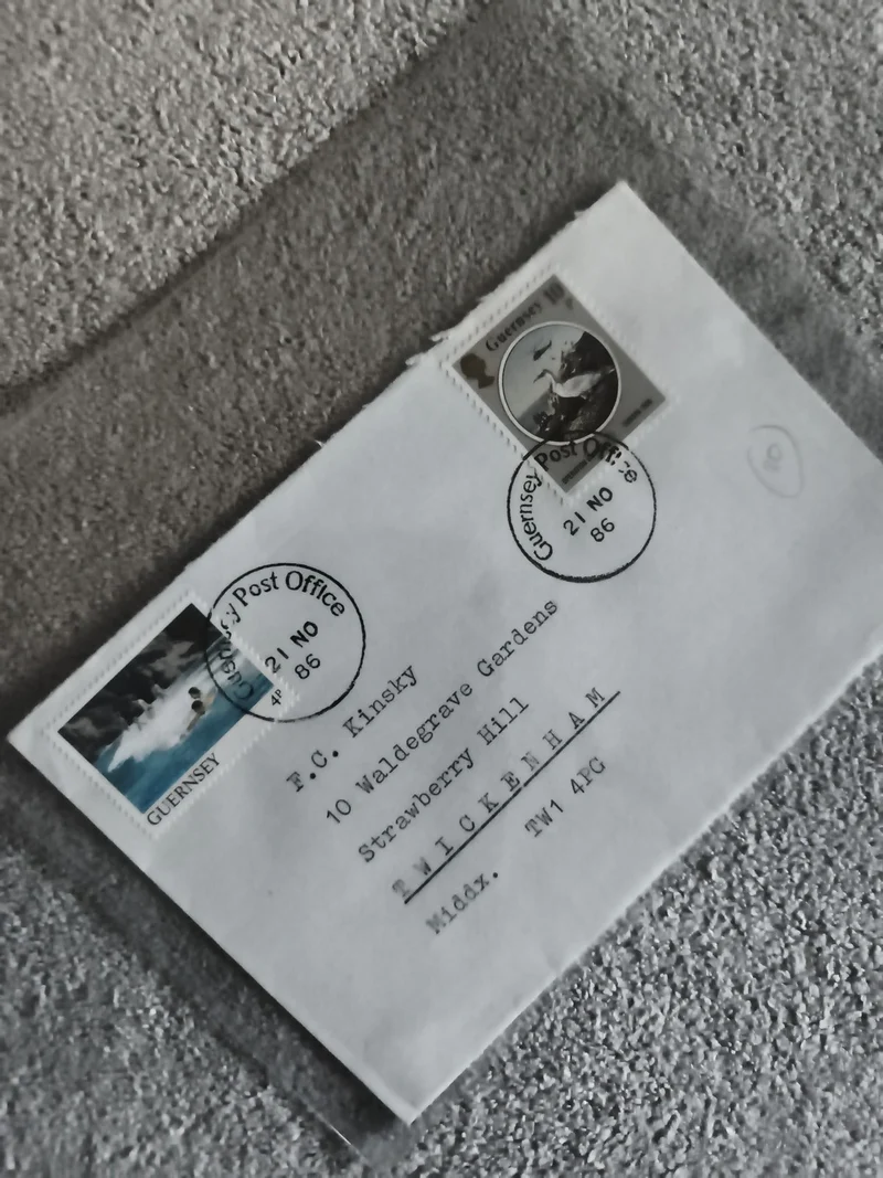 Lettre affranchie Guernesey 1986, timbres Guernsey, oblitération Post Office