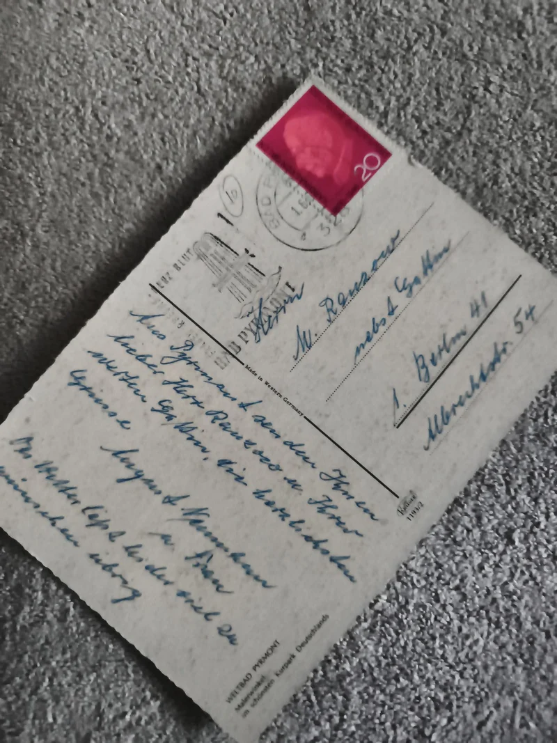 Carte postale écrite timbre 20 Pf Allemagne, Philatélie, correspondance manuscri