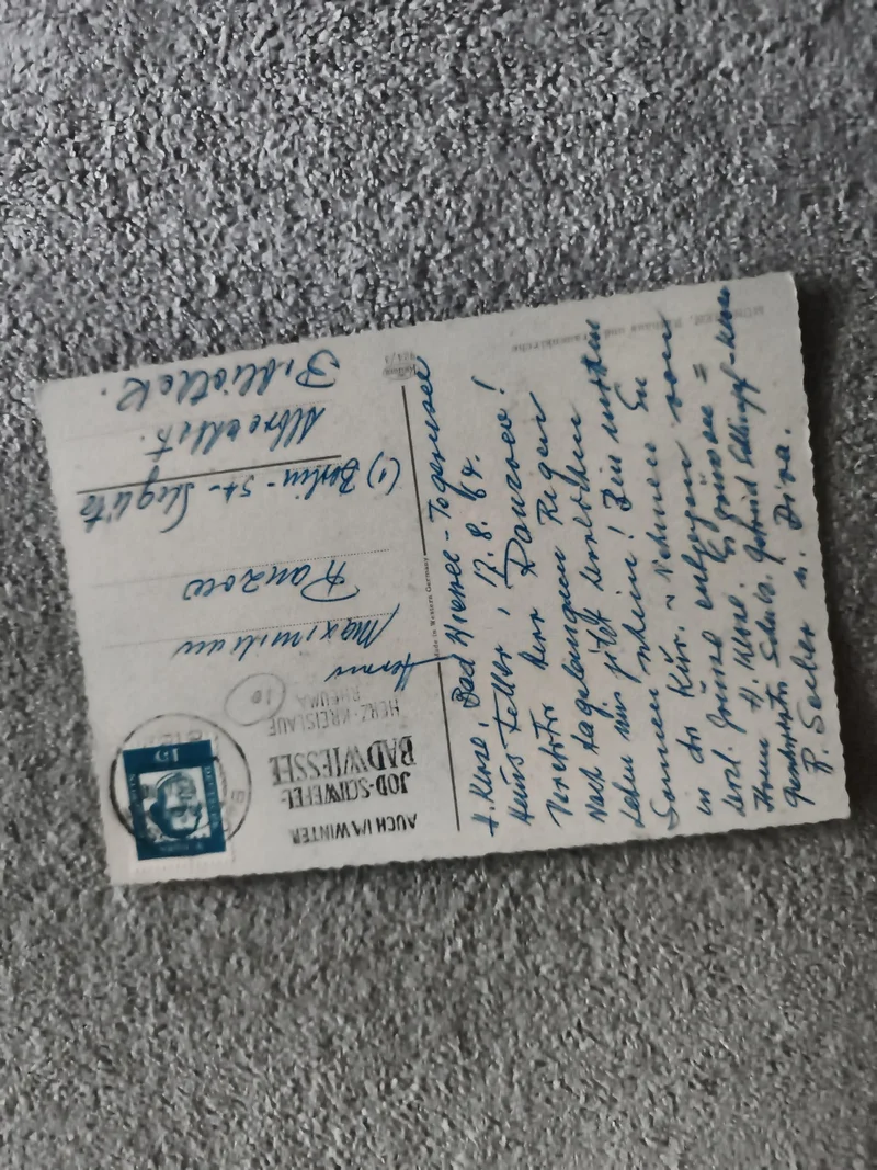 Carte postale écrite timbrée Allemagne 15 Pf, philatélie (Ref 27)