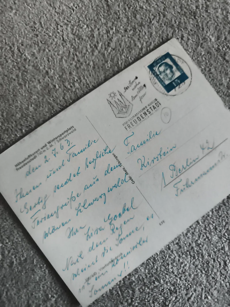 Carte postale écrite timbrée Allemagne Freudenstadt philatélie (Ref 27)