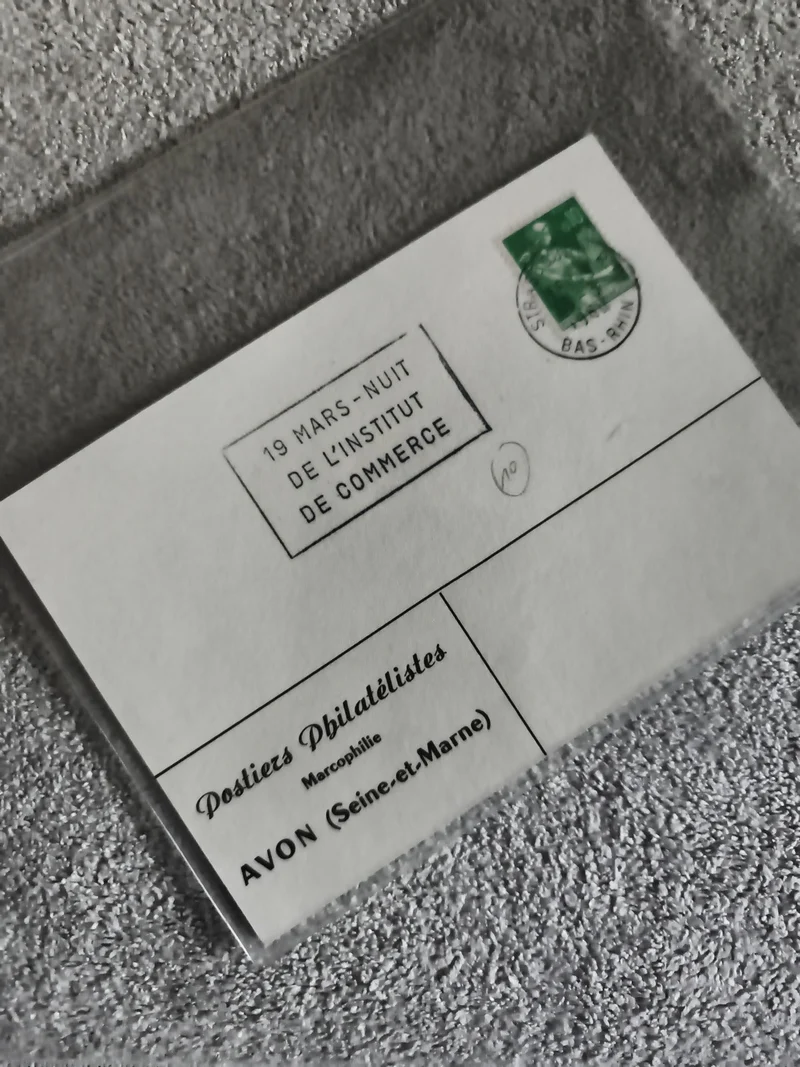 Lettre philatélique Poste Avon oblitération Institut Commerce Marcophilie (Ref 2