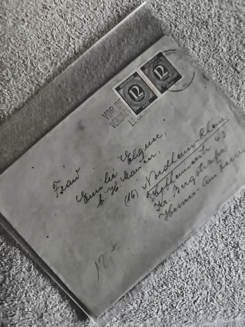 Lettre ancienne timbrée Allemagne 2 x 12 pfennig Deutsche Post philatélie (Ref 2
