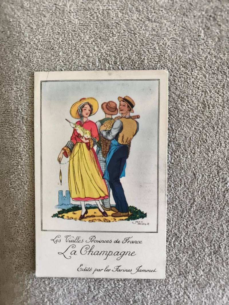 CPA Les Vieilles Provinces France La Champagne Farines Jammet costume couleur