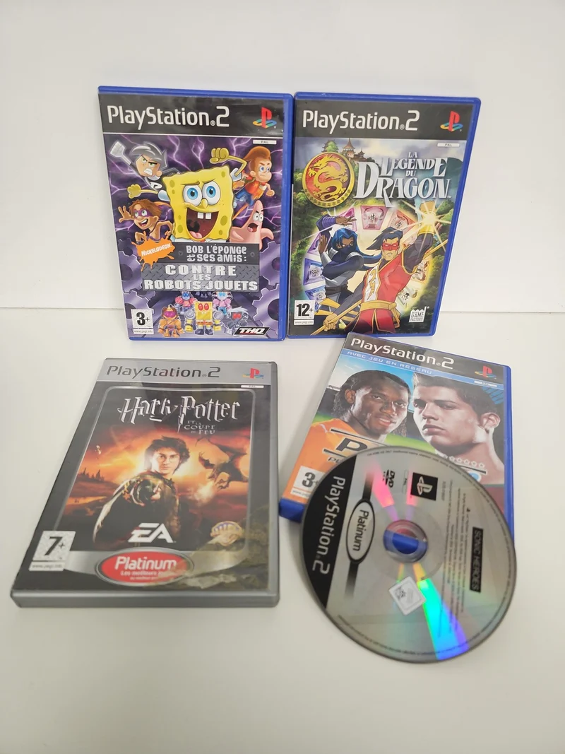 Lot 2 jeux PS2 Bob l'Éponge + La Légende du Dragon pour console Playstation 2