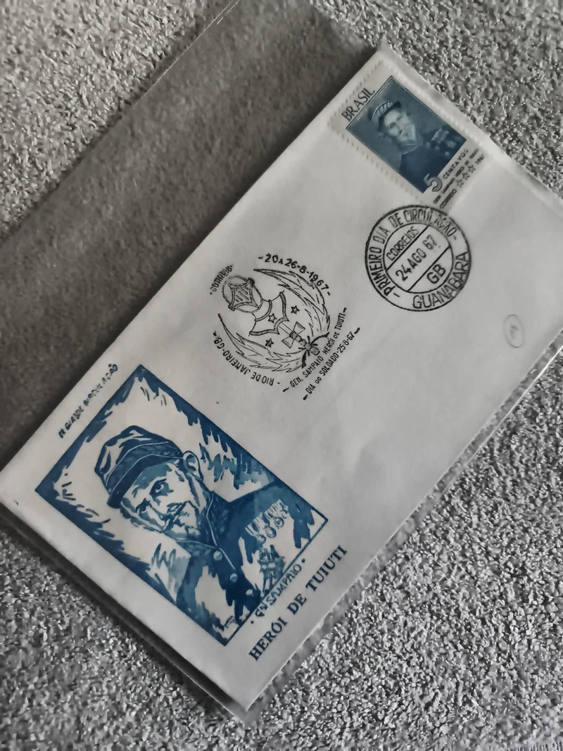 Lettre premier jour Brésil 1967 Heroi de Tuiuti timbre 5 cruzeiros philatélie