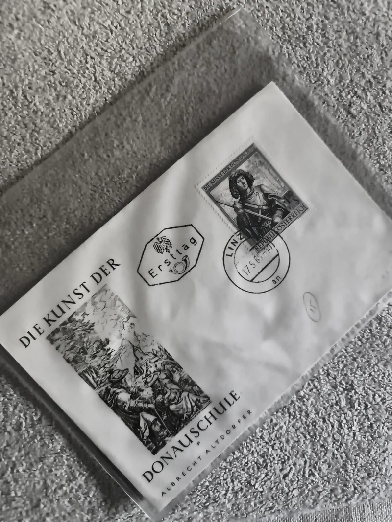 Lettre 1er jour Autriche Donauschule Altdorfer cachet Linz philatélie (Ref 27)