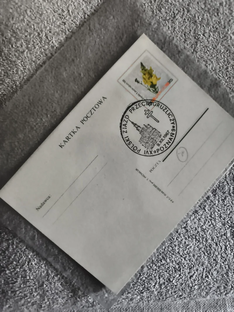 Carte postale Pologne oblitérée Poznan 1984 philatélie timbre floral
