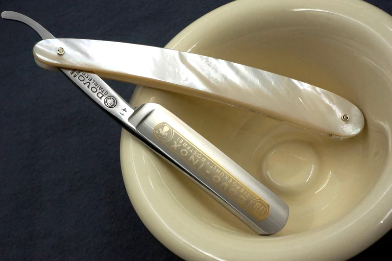 Dovo Inox No. 41 with Solid Pearl Scales - Preowned Rare 11/16 Full Hollow Blade - Solingen Straight Razor - Shave Ready