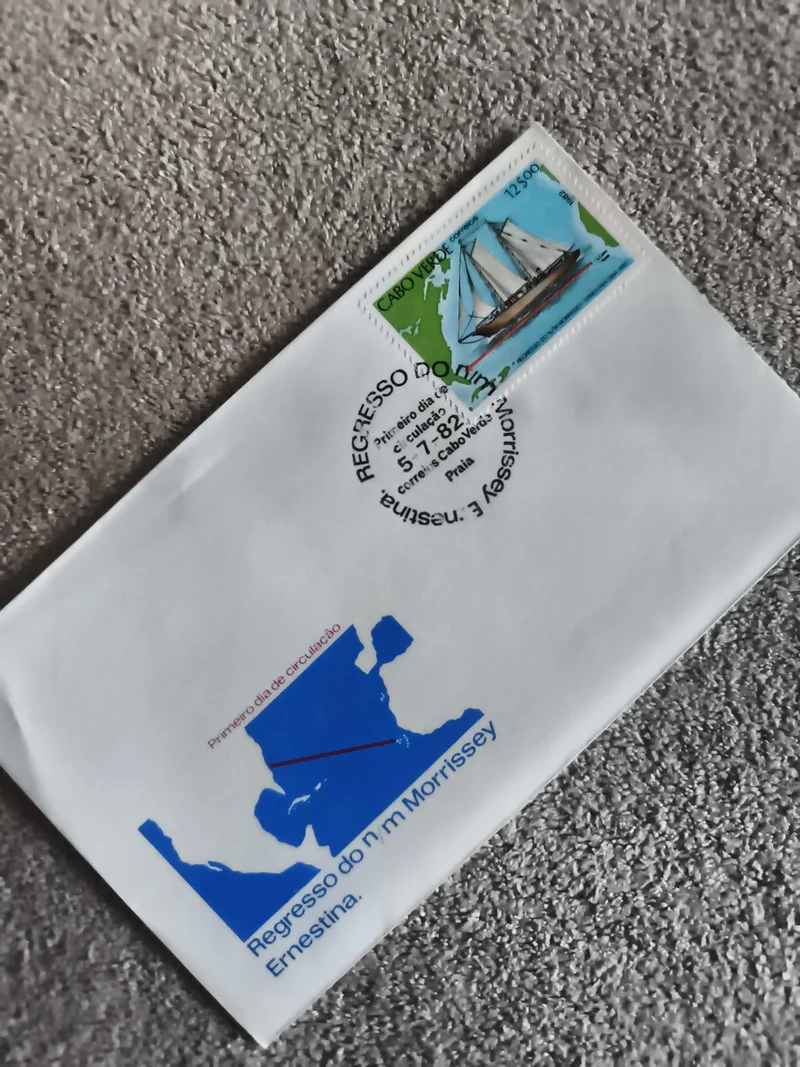 Enveloppe 1er jour Cap-Vert Ernestina Morrissey timbre voilier 1982 philatélie