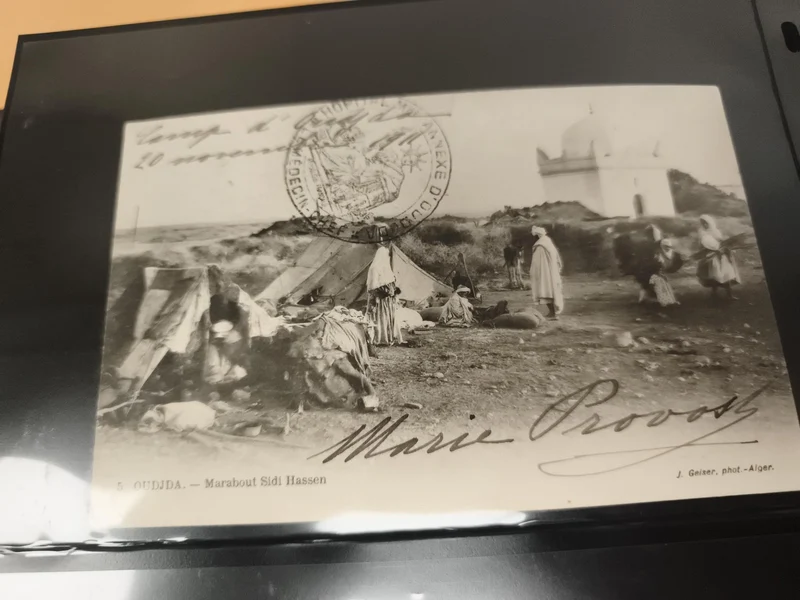 Carte postale Oujda Marabout Sidi Hassen signée Geiser Algérie philatélie