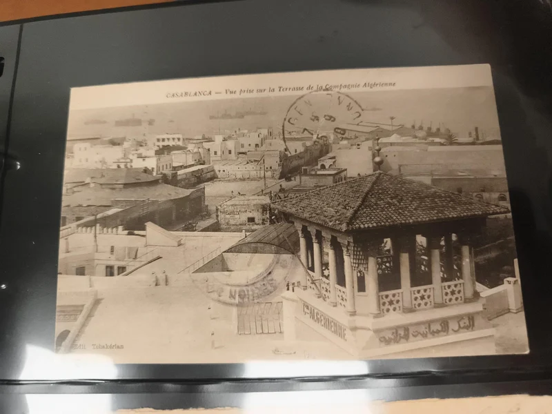 Carte postale Casablanca Vue Terrasse Compagnie Algérienne tampon philatélie