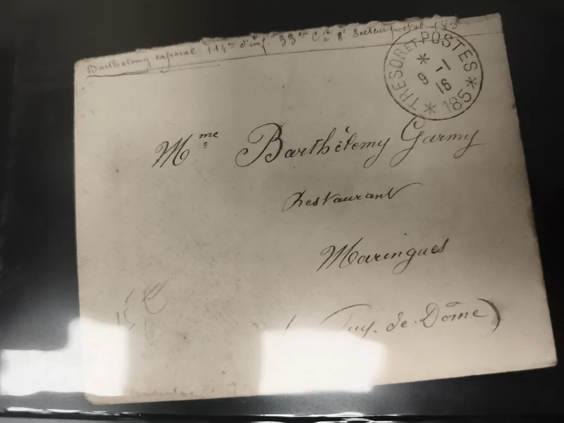 Lettre manuscrite 1855 Trésor-Postes oblitération militaire philatélie