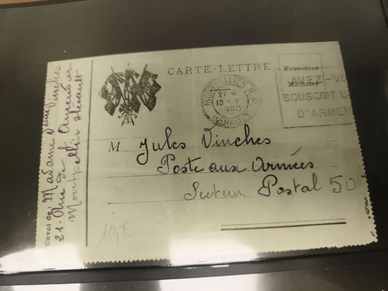 Carte-lettre militaire 1900 poste aux armées, oblitération Montpellier philatéli