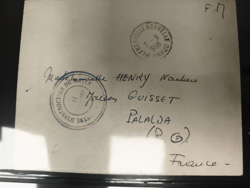 Lettre cachet mairie 1958 France Palada philatélie tampon officiel