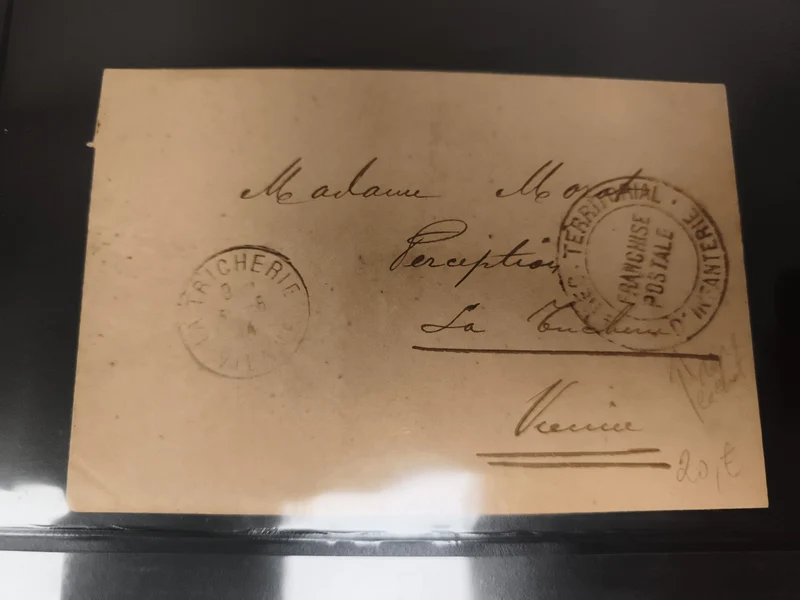 Lettre ancienne Franchise Postale Militaire Tricherie cachet manuscrit philatéli