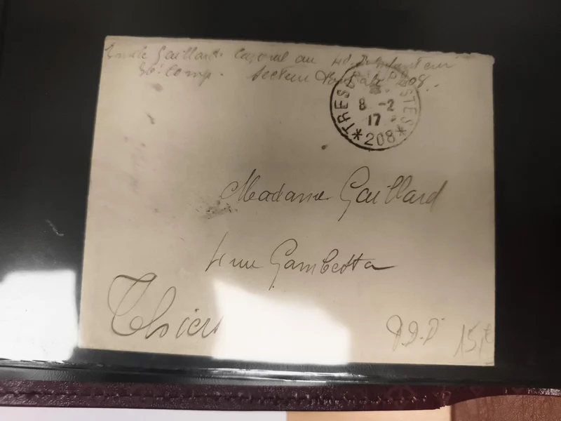 Lettre ancienne 1917 cachet Trésor et Postes Madame Gaillard Choisy philatélie