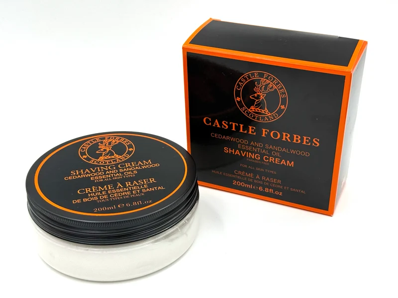 Castle Forbes Cedarwood & Sandalwood Essential Oil Shaving Cream – 200ml (6.8oz)