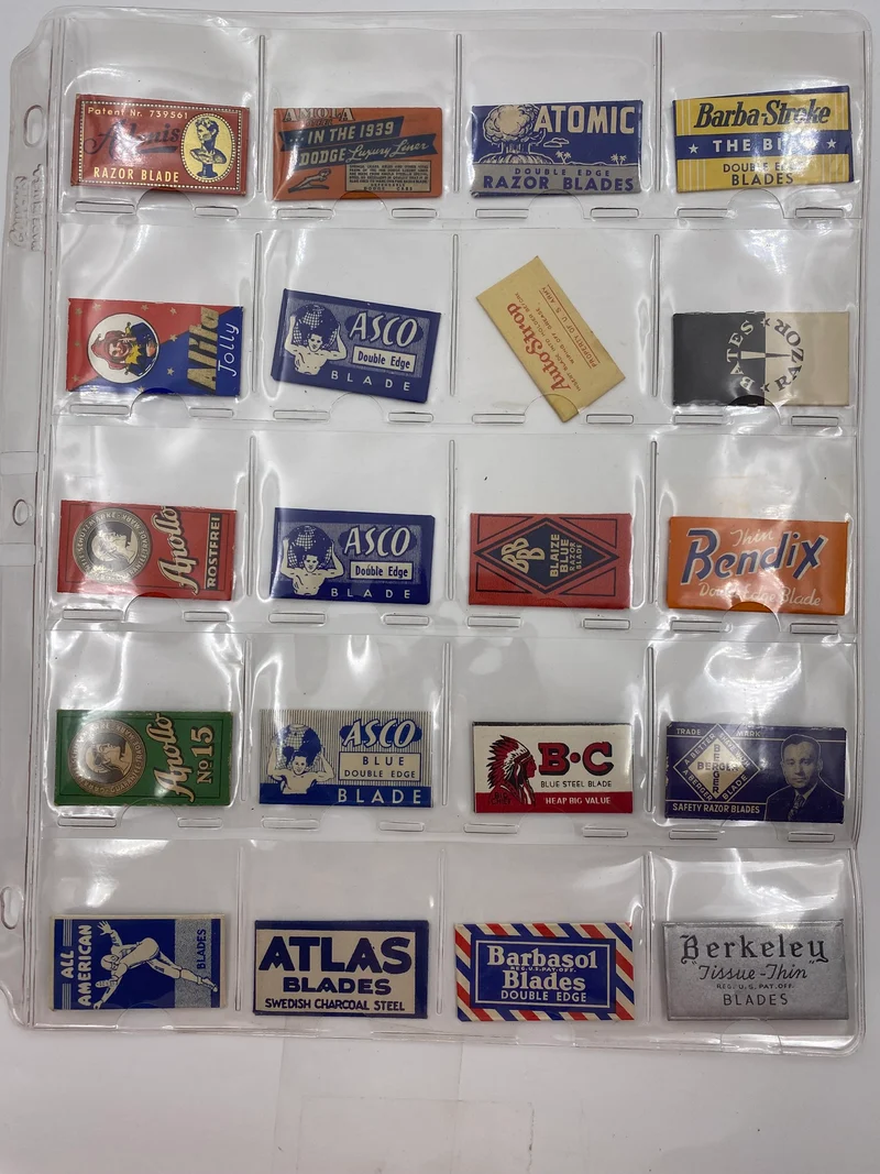 Collection Page of 20 Vintage Double Edge Razor Blades