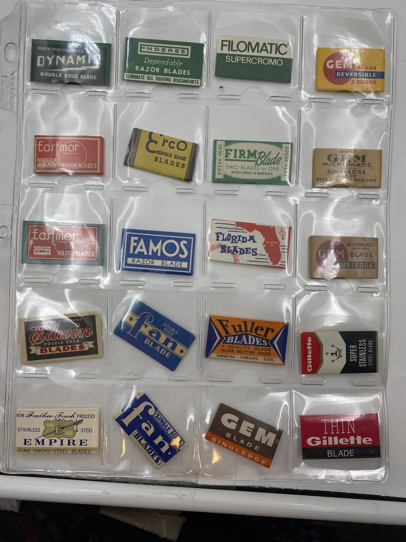 Collection Page of 20 Vintage Double Edge Razor Blades