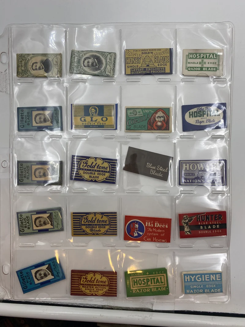 Collection Page of 20 Vintage Double Edge Razor Blades