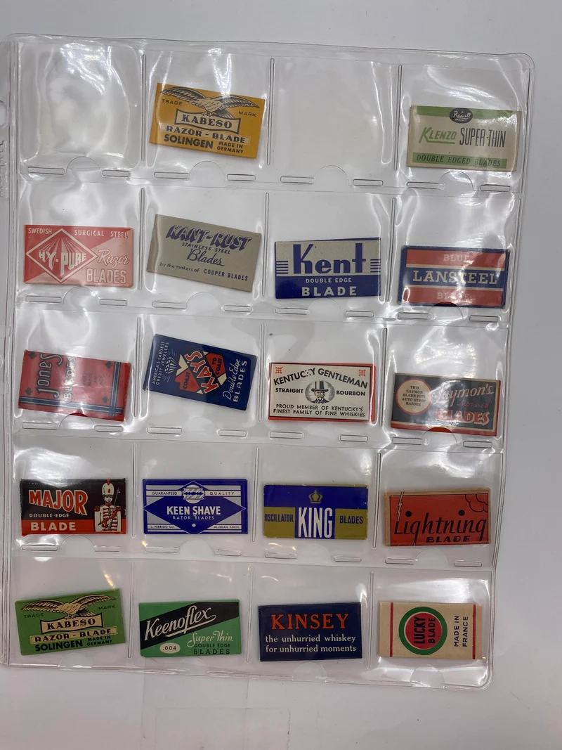 Collection Page of 18 Vintage Double Edge Razor Blades
