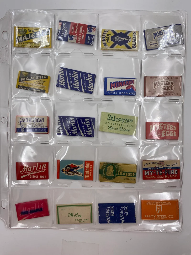 Collection Page of 20 Vintage Double Edge Razor Blades