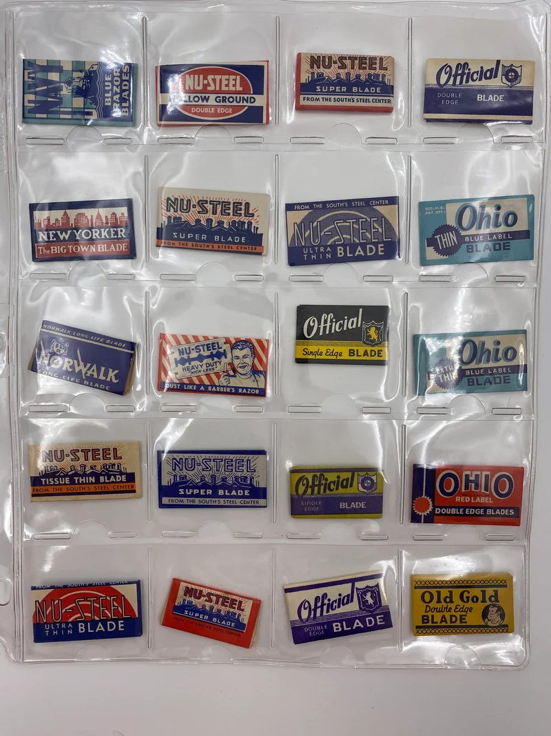 Collection Page of 20 Vintage Double Edge Razor Blades