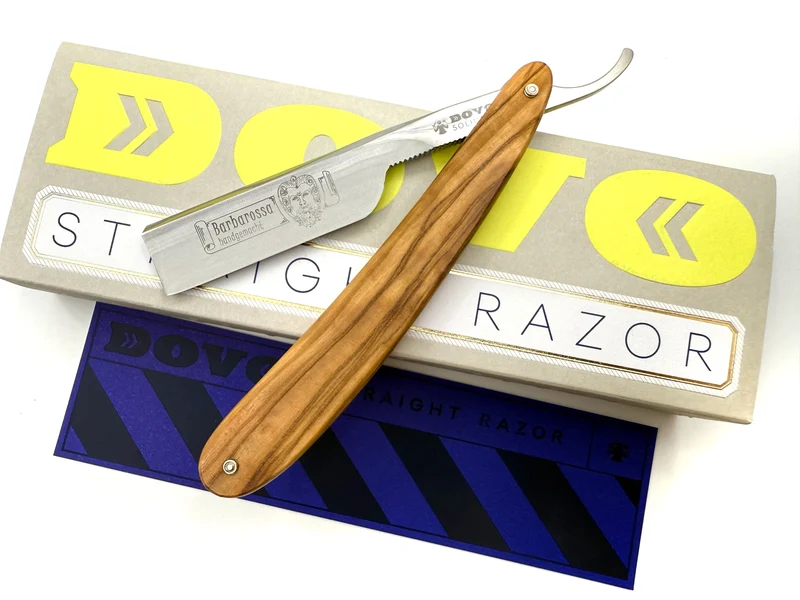 Dovo "Barbarossa" Olive Wood Handle 5/8 Full Hollow Solingen Straight Razor