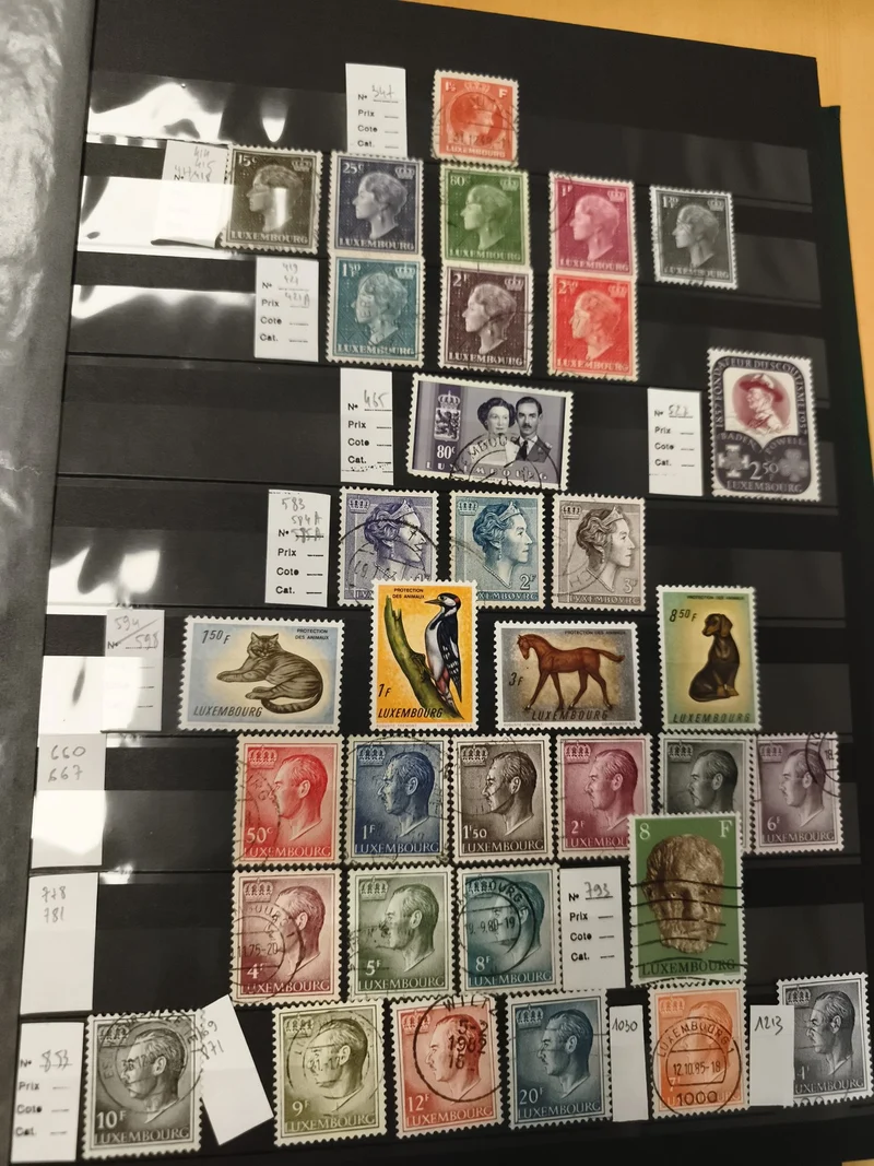 Timbres Luxembourg lot thématique, portraits, animaux, oblitérés et neufs