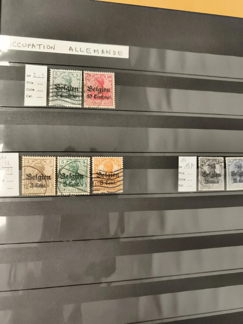 Timbres Belgique Occupation Allemande surchargés Belgien Deutsches Reich