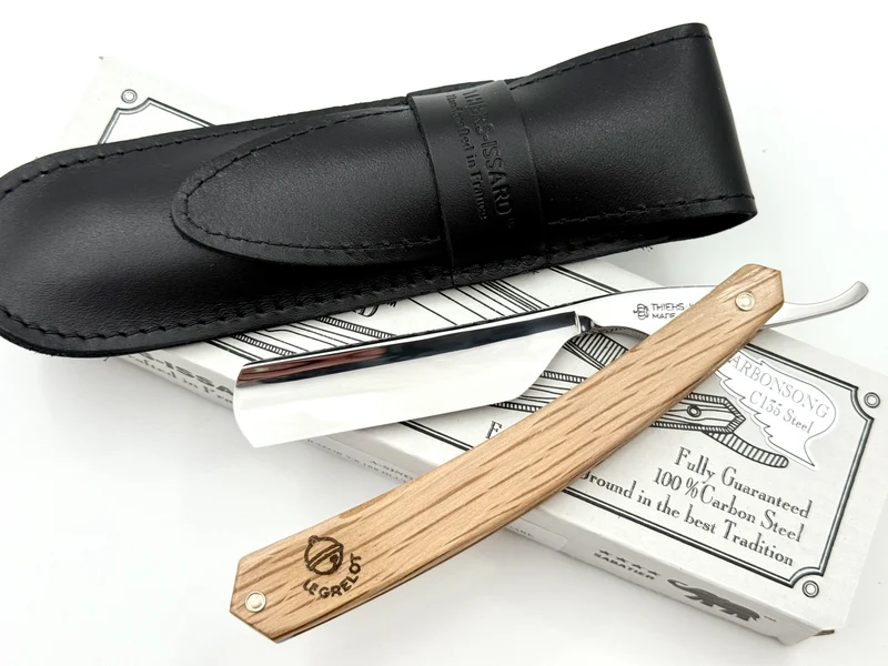 Thiers Issard 5/8 "Oakwing" Engraved Spine & Engraved Oak Scales - Full Hollow Straight Razor