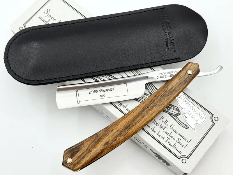 Thiers Issard 6/8 "Le Chatellerault" Etch - Bocote Scales - Full Hollow Straight Razor