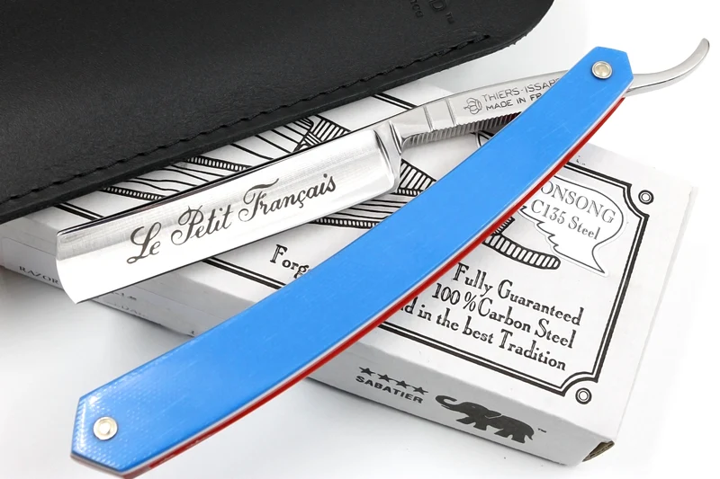 Thiers Issard 4/8 "Le Petit Francais" Etch - Glass Fiber Scales - Full Hollow Straight Razor