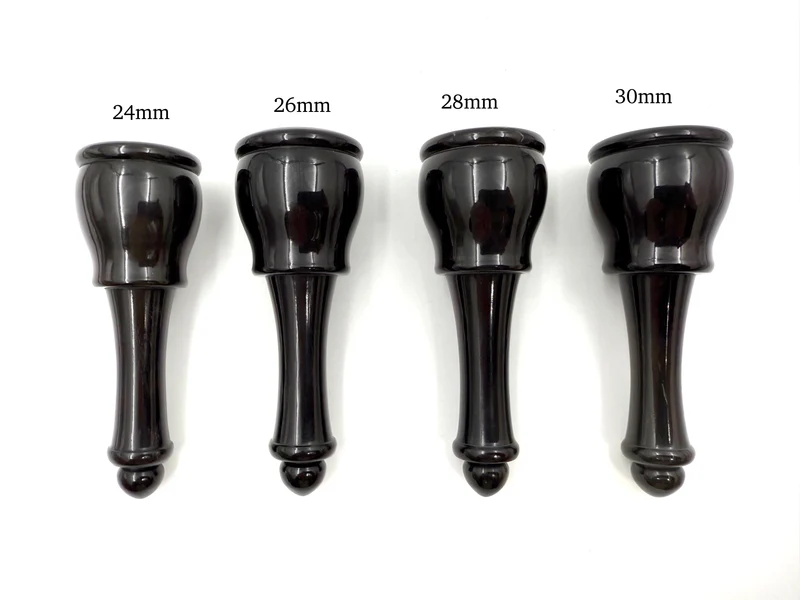Black Ox Horn Long Style Shaving Brush Handles - for 24mm, 26mm, 28mm or 30mm knots