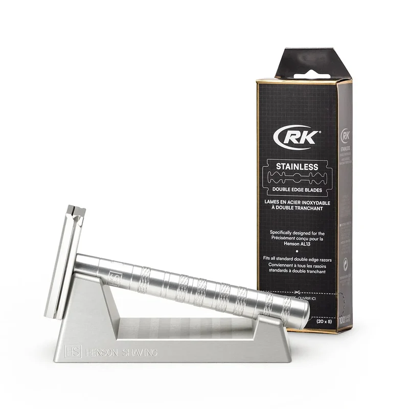 Henson AL13 Safety Razor + Stand + Blades Starter Set
